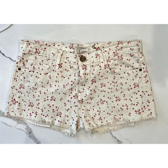 Current/Elliott NEW The Boyfriend Short in Sweet Cream Ditsy Size 26 - Picture 1 of 5